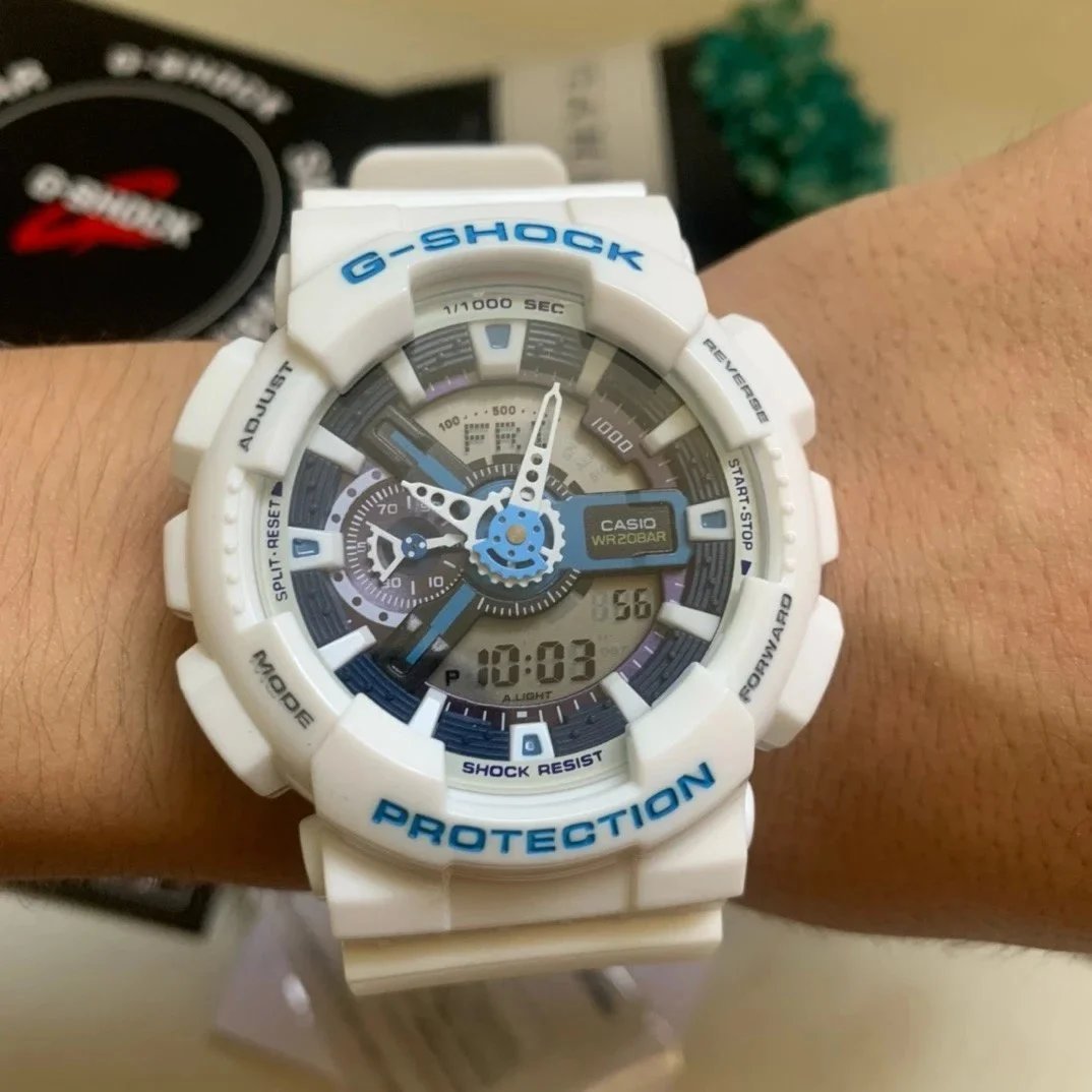 Casio Casio G-Shock White and Blue Analog-Digital Watch White