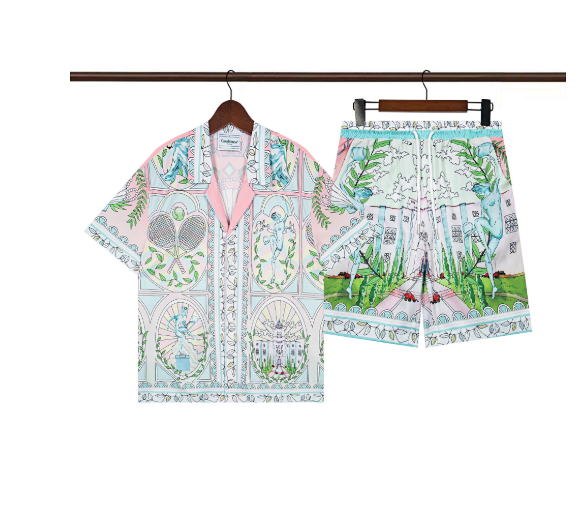 Casablanca Tennis Print Short-Sleeve Shirt and Shorts Set Multicolor Casual Set product listing in Litbuy spreadsheet finds