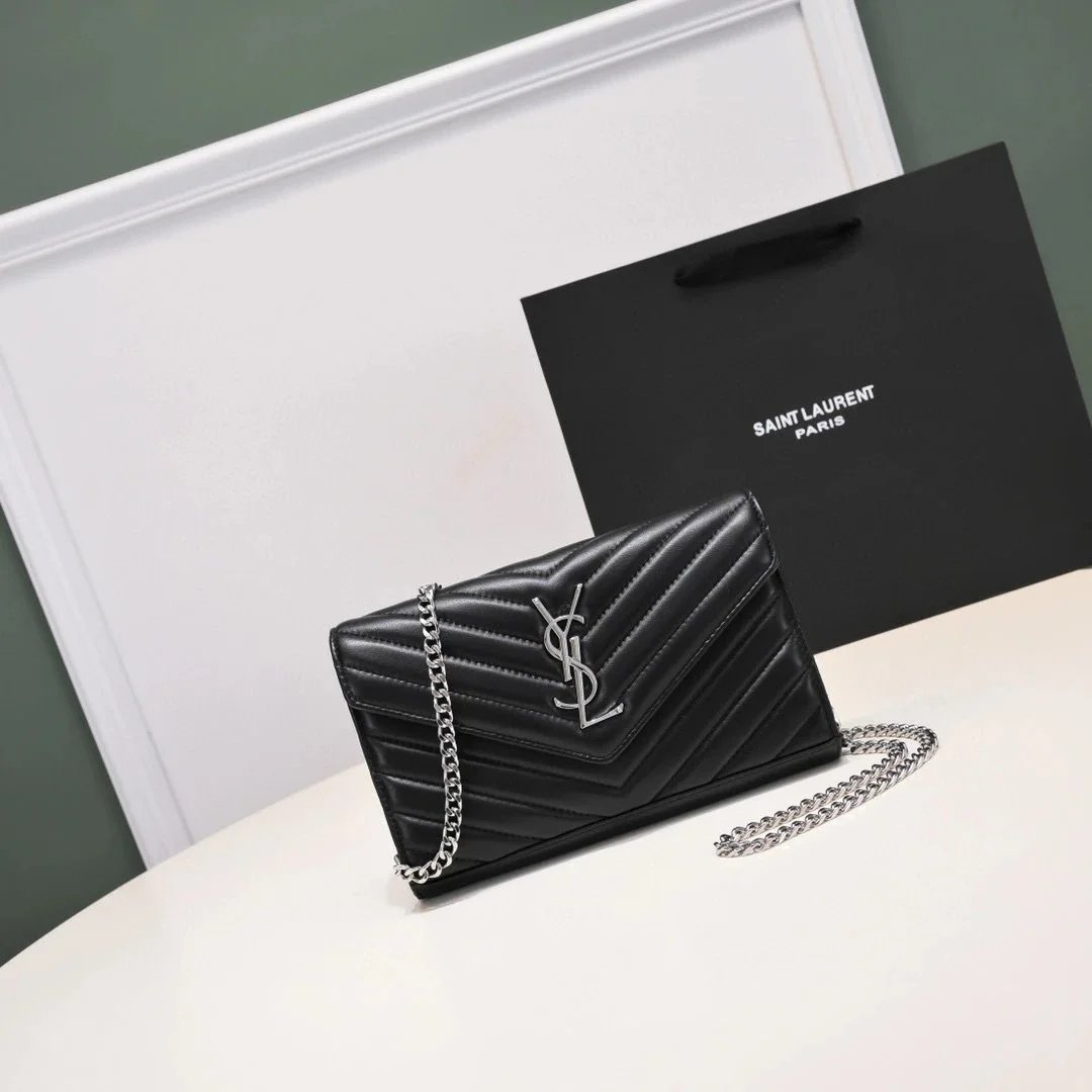 Saint Laurent Shoulder Bags Chain-Strap Flap — 032