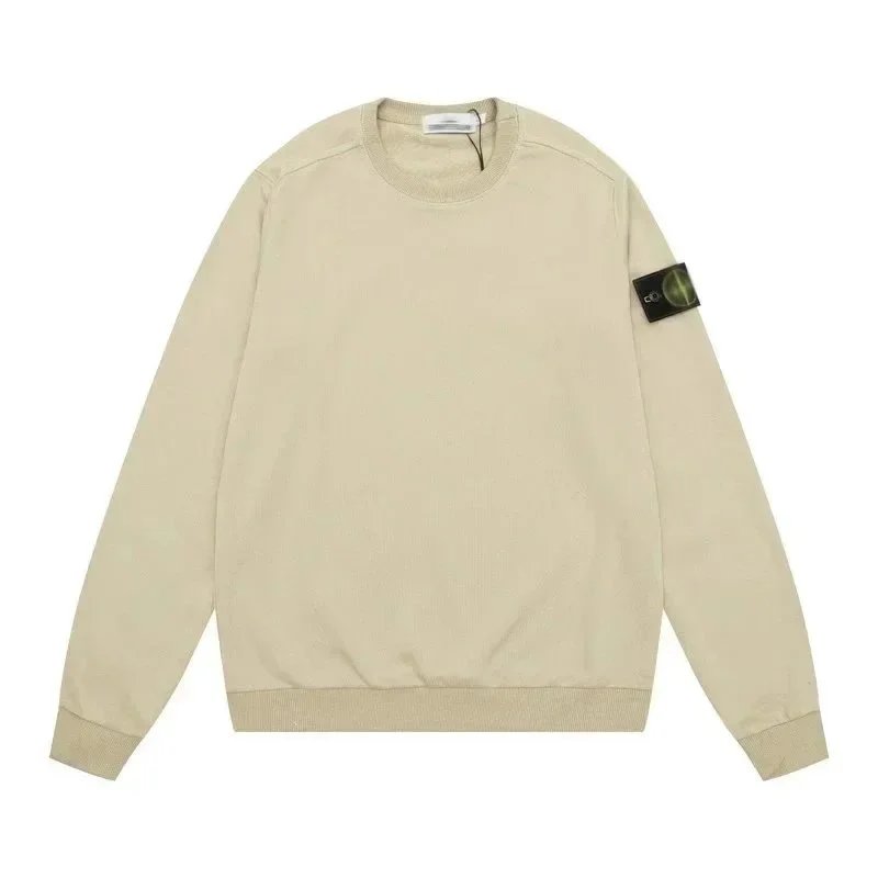 Stone Island Patch Logo Crewneck Sweatshirt Black Charcoal Dark Brown Gray White Beige Olive Navy Casual