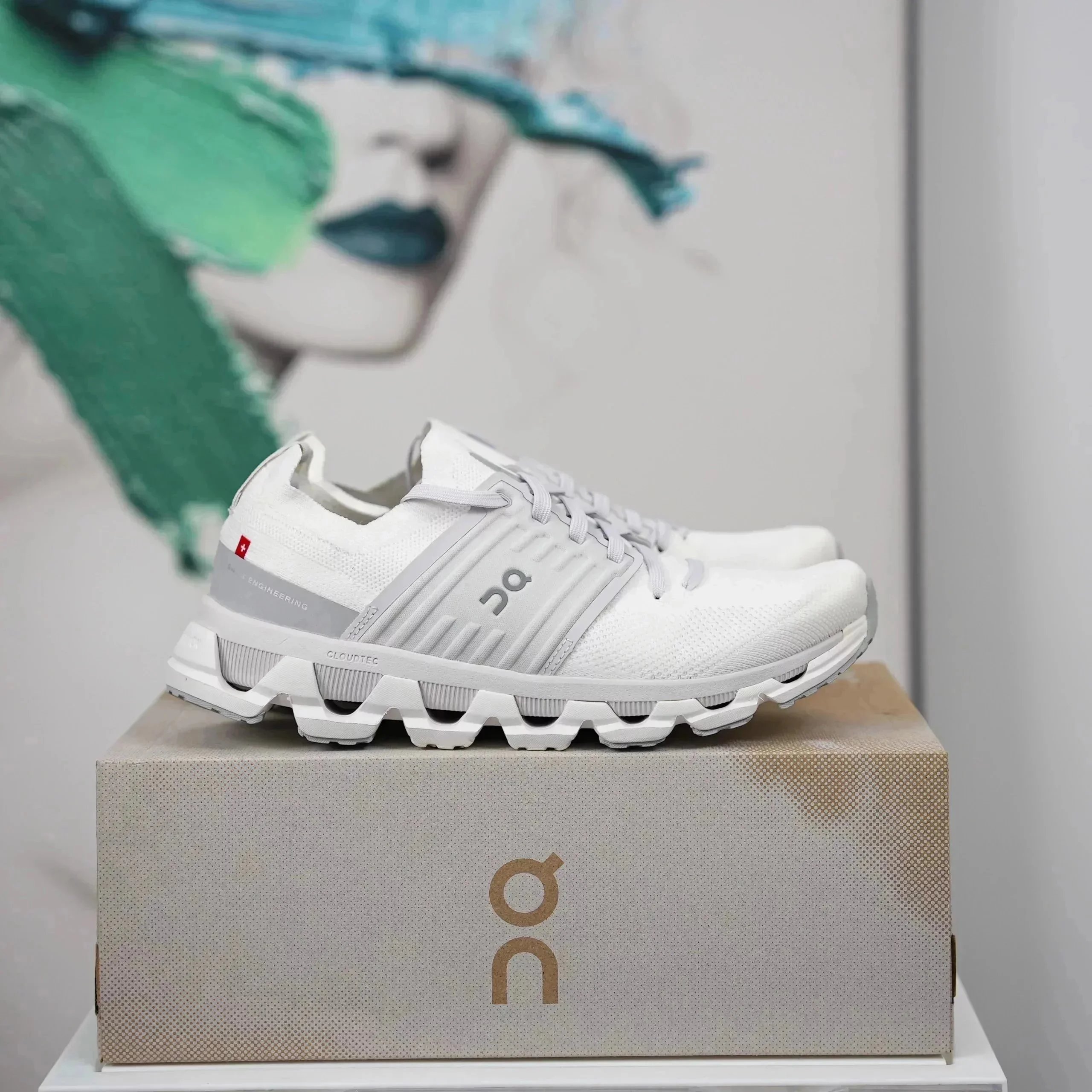 On On Cloud X Running Shoes in White/Grey White