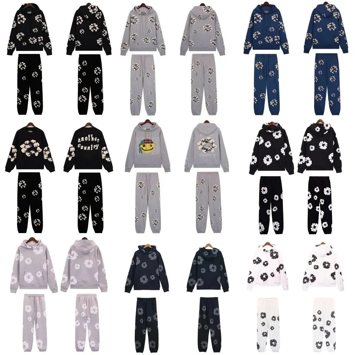 Denim Tears Flower Print Hoodie & Jogger Set [29 styles]