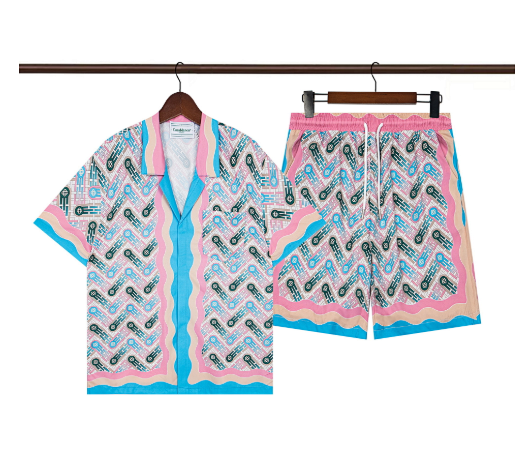 Casablanca Zigzag Print Shirt and Shorts Set Multicolor Casual Set product listing in Litbuy spreadsheet finds
