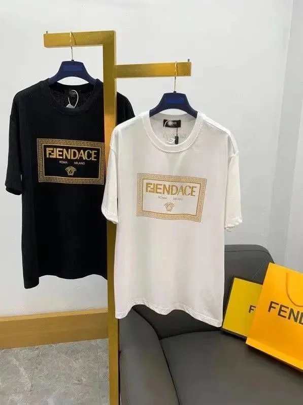 Fendi Fendi FENDACE Logo T-Shirts in Black and White Black