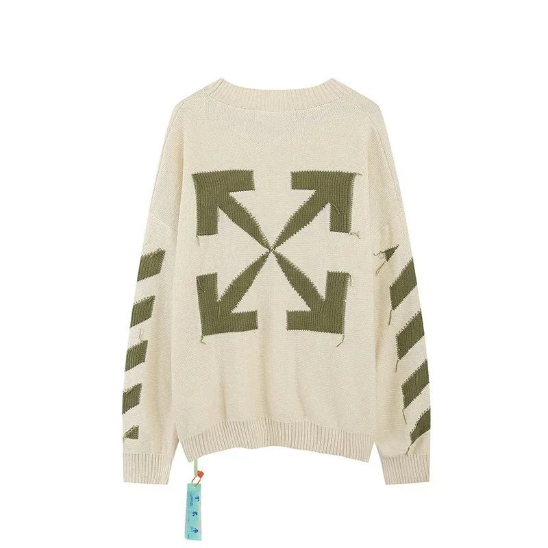 Off White Arrow Knit Sweater Multicolor Graphic Crewneck