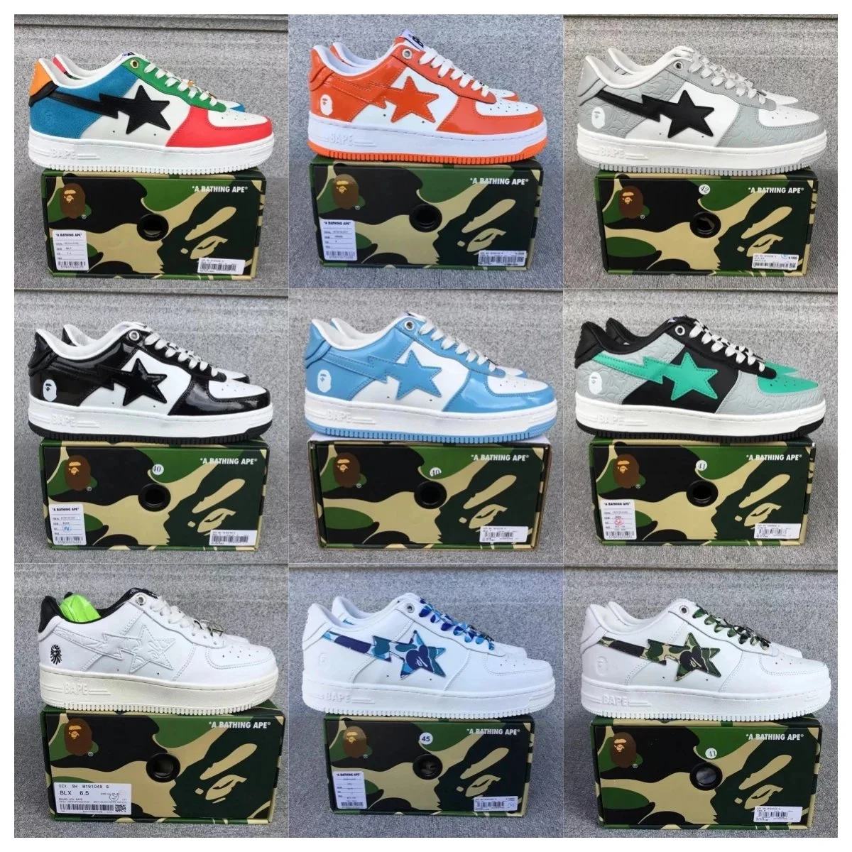 BAPE Low-Top Sneakers with Star Logo