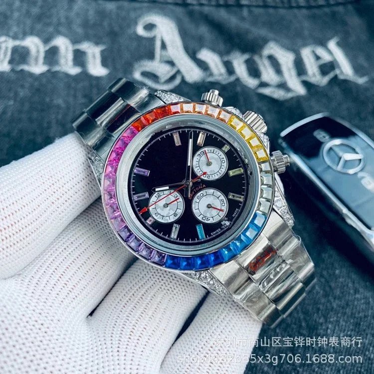 Rolex Daytona Rainbow Bezel Chronograph Mechanical Watch Watches product detail 2 in Litbuy spreadsheet finds