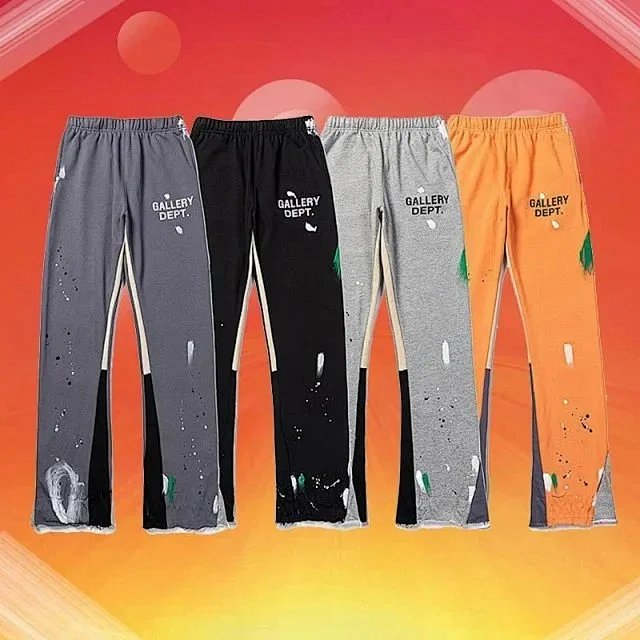 Gallery Dept Paint-Splatter Orange Sweatpants product detail 2 in Litbuy spreadsheet finds