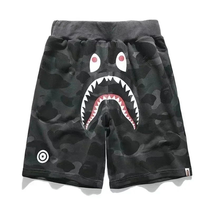 A BATHING APE Colorful Camouflage Shark Casual Shorts