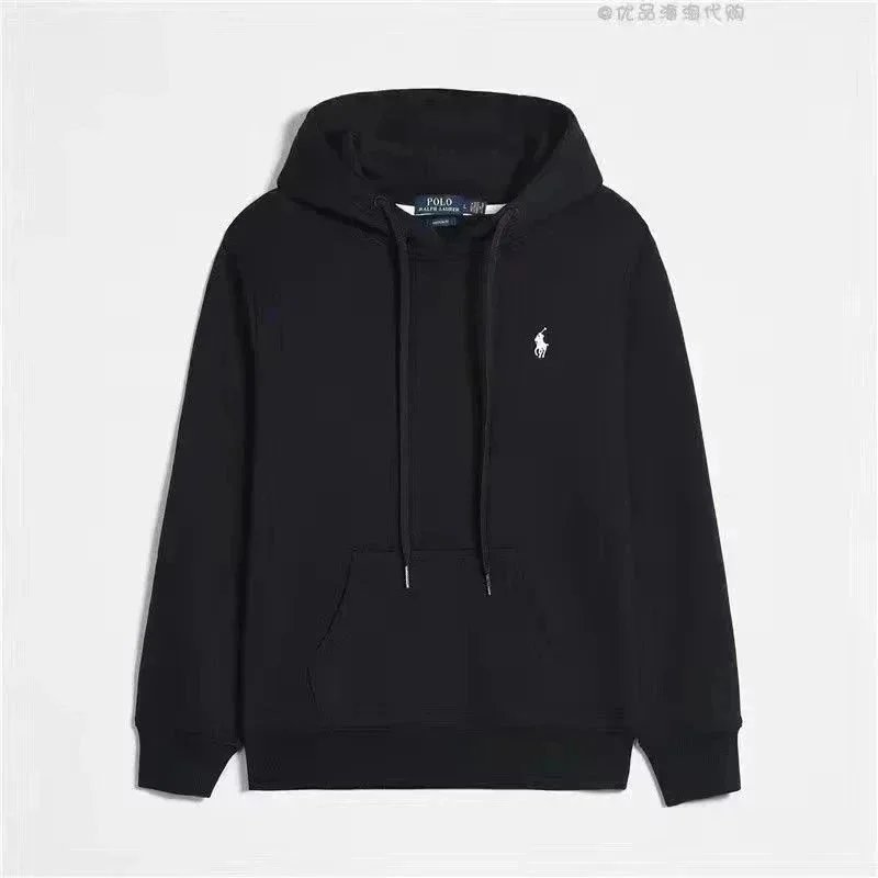 Polo Ralph Lauren Black Hoodie with Pony Logo Black