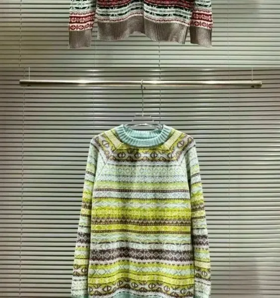 Design Graphic Knit Sweater Gray Multicolor - 6