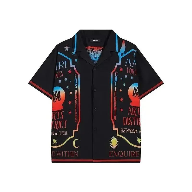 AMIRI Shirts Short-Sleeve Gradient Logo Print Shirt — 11