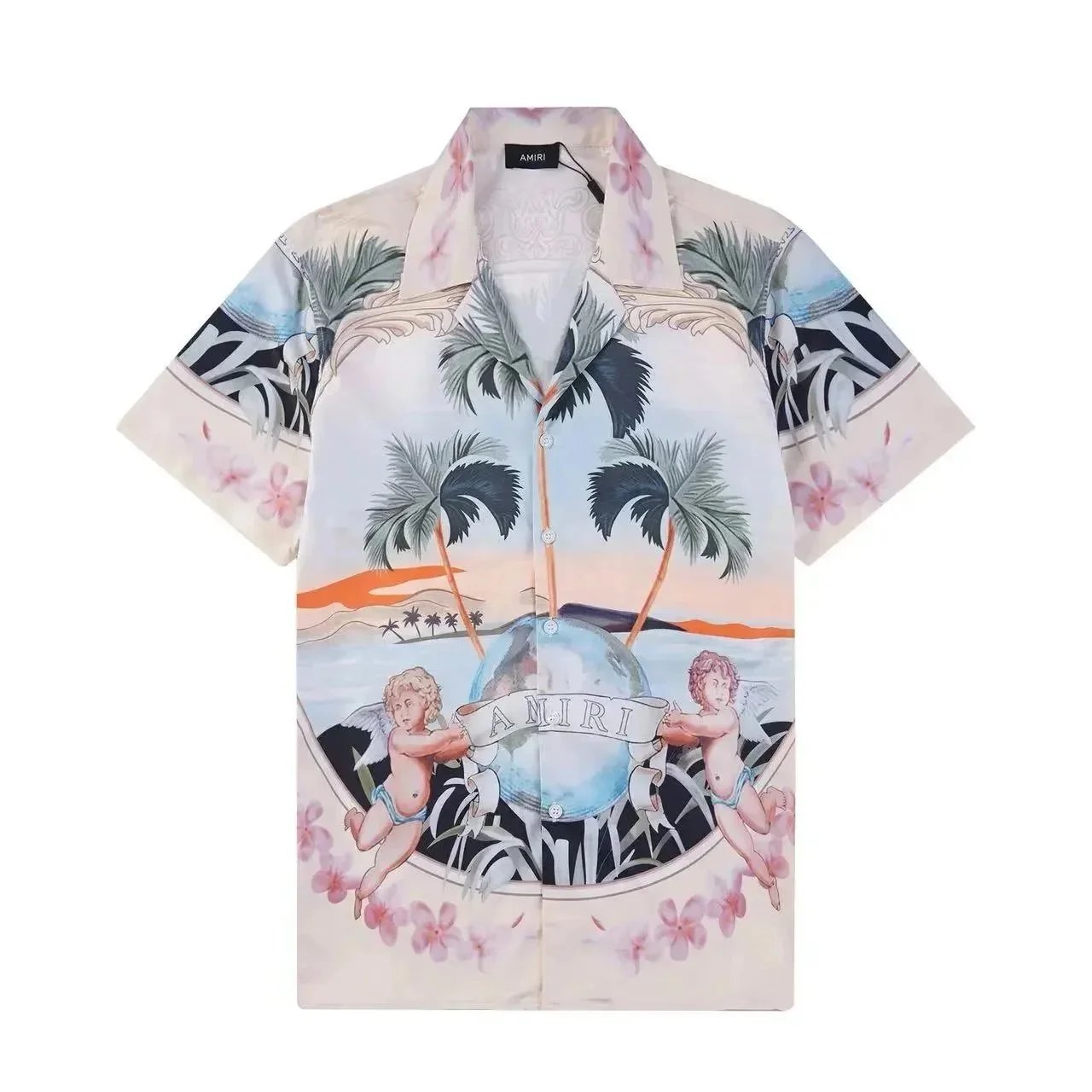 AMIRI Shirts Short-Sleeve Gradient Logo Print Shirt — 32