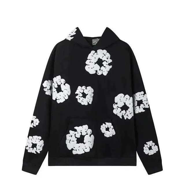 Unbranded Hoodies & Sweatshirts Hooded sweatshirt with raised floral wreath appliqués product detail image 3