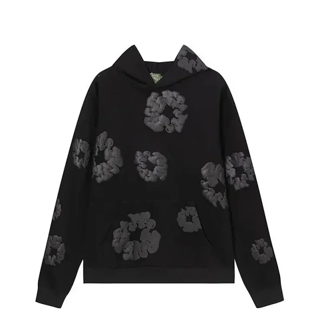 Unbranded Hoodies & Sweatshirts Hooded sweatshirt with raised floral wreath appliqués product detail image 2