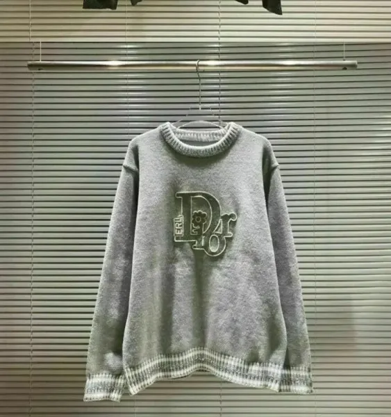 Design Graphic Knit Sweater Gray Multicolor - 8