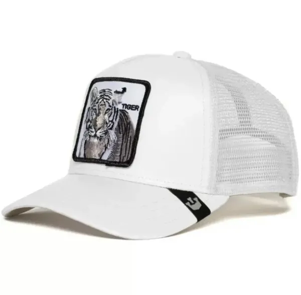 Goorin Bros Tiger Patch White Trucker Cap - 1