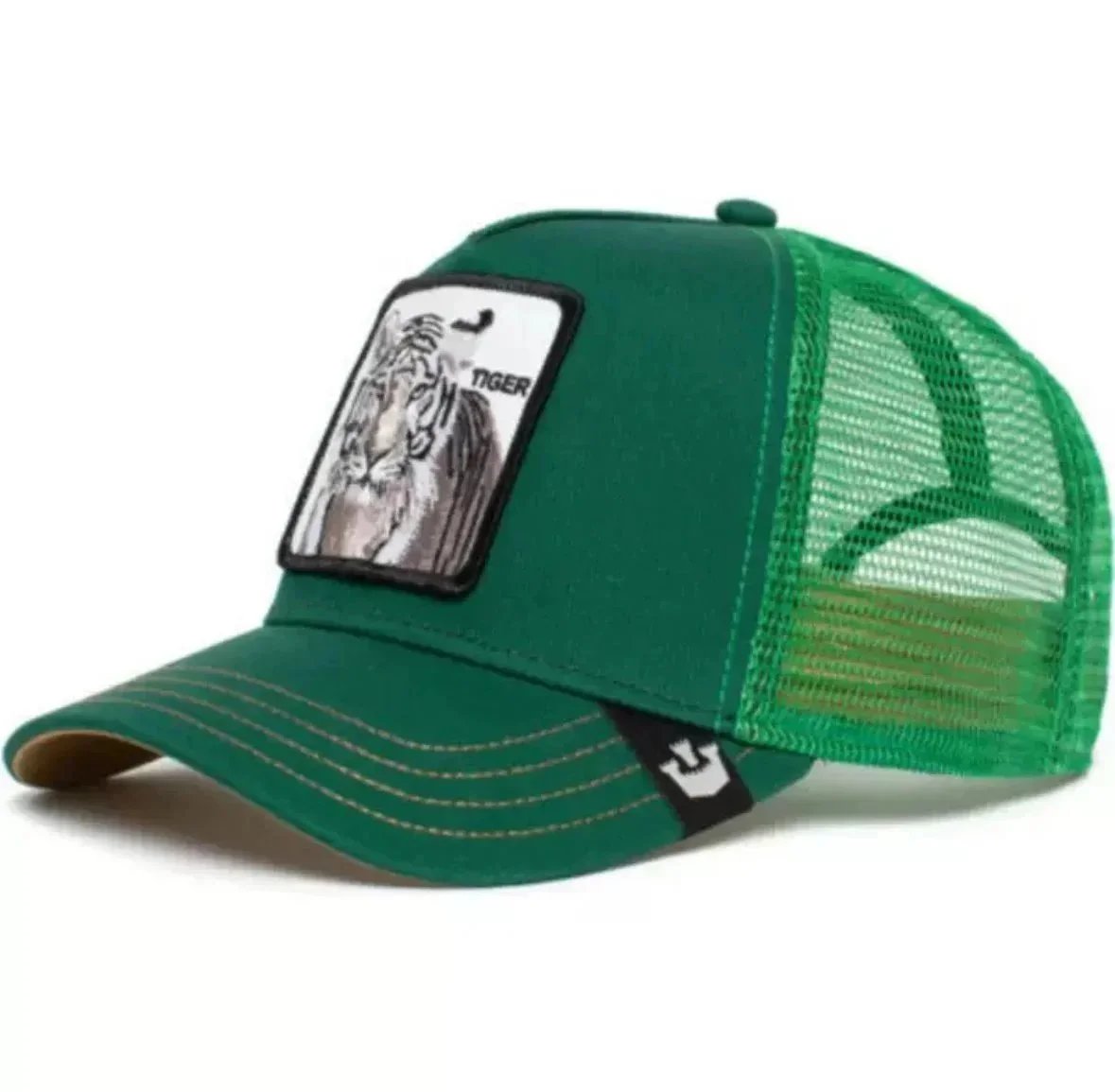 Goorin Bros Tiger Patch Green Trucker Hat - 1
