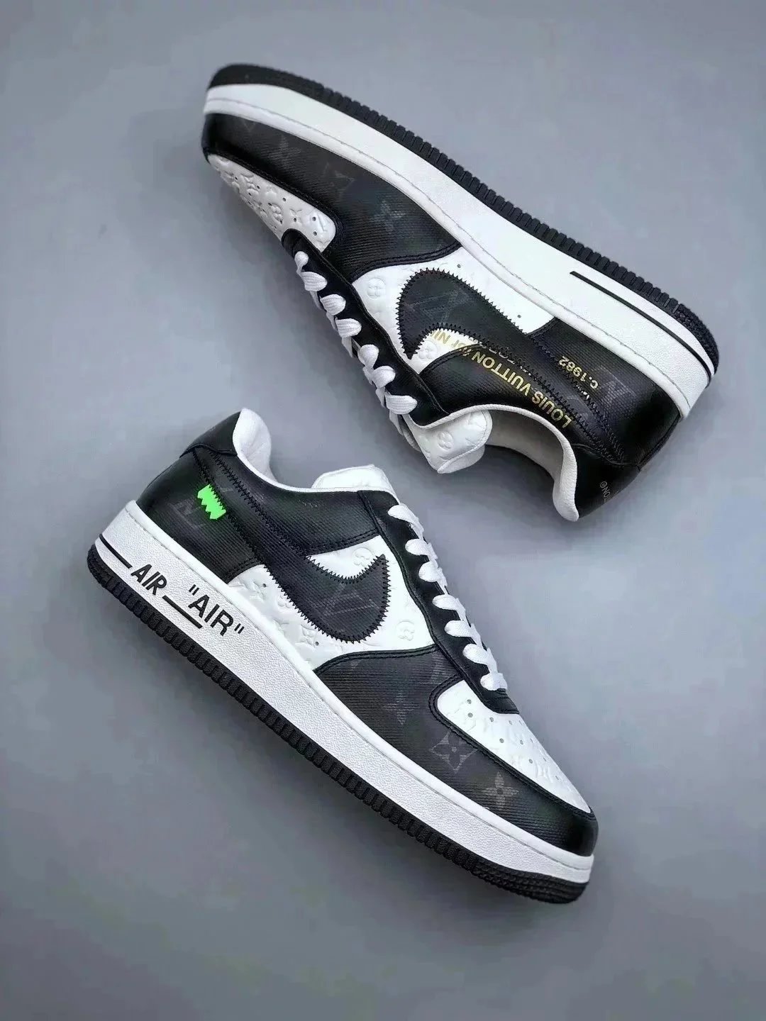 Louis Vuitton x Nike Air Force 1 Low Monogram Gold Sneakers - 10