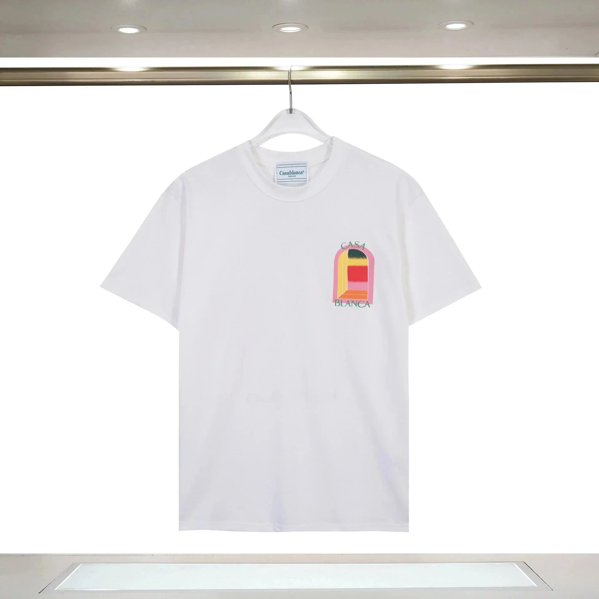 Casa Blanca Arch Gradient Print White Black Casual T-Shirt