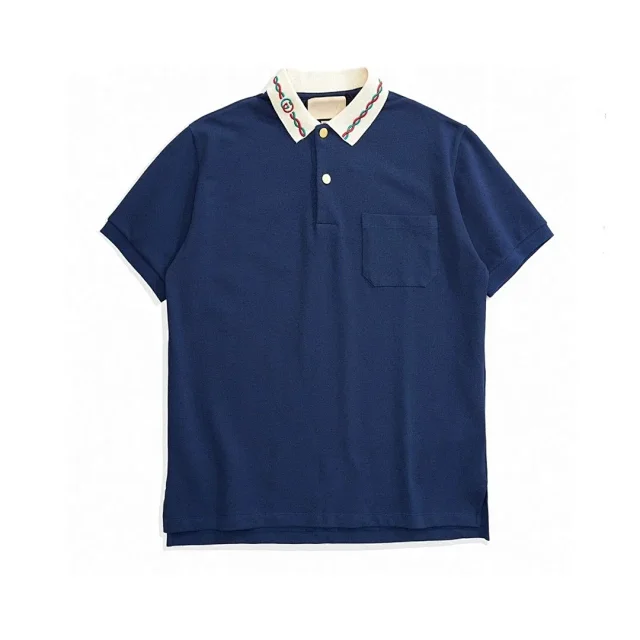Gucci T-Shirts Short-Sleeve Polo Shirt with Monogram Pattern product detail image 3