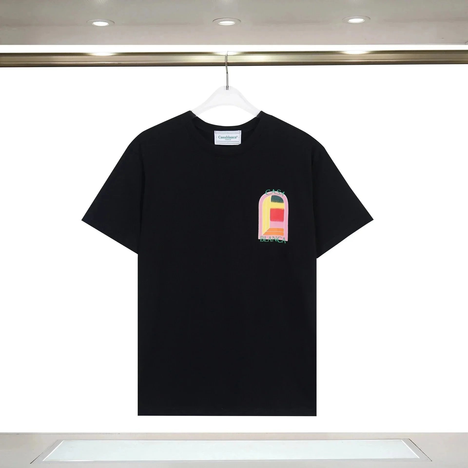 Casa Blanca Arch Gradient Print White Black Casual T-Shirt