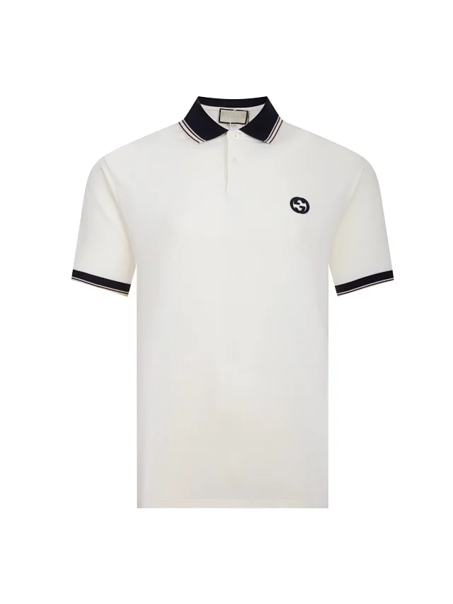 Gucci T-Shirts Short-Sleeve Polo Shirt with Monogram Pattern product detail image 1