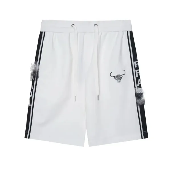 Prada Logo-Embroidered Track Shorts Black - 3