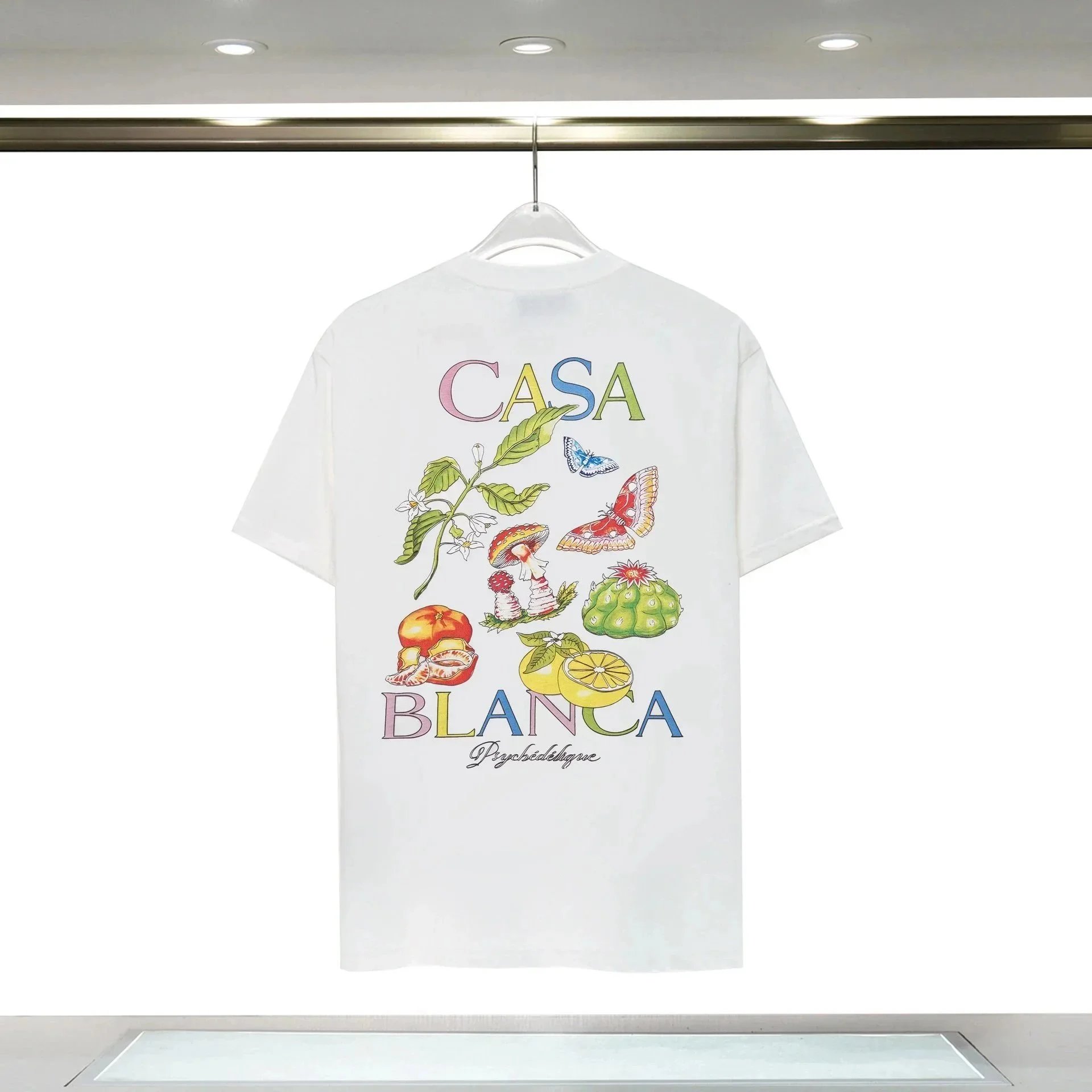 Casa Blanca Arch Gradient Print White Black Casual T-Shirt
