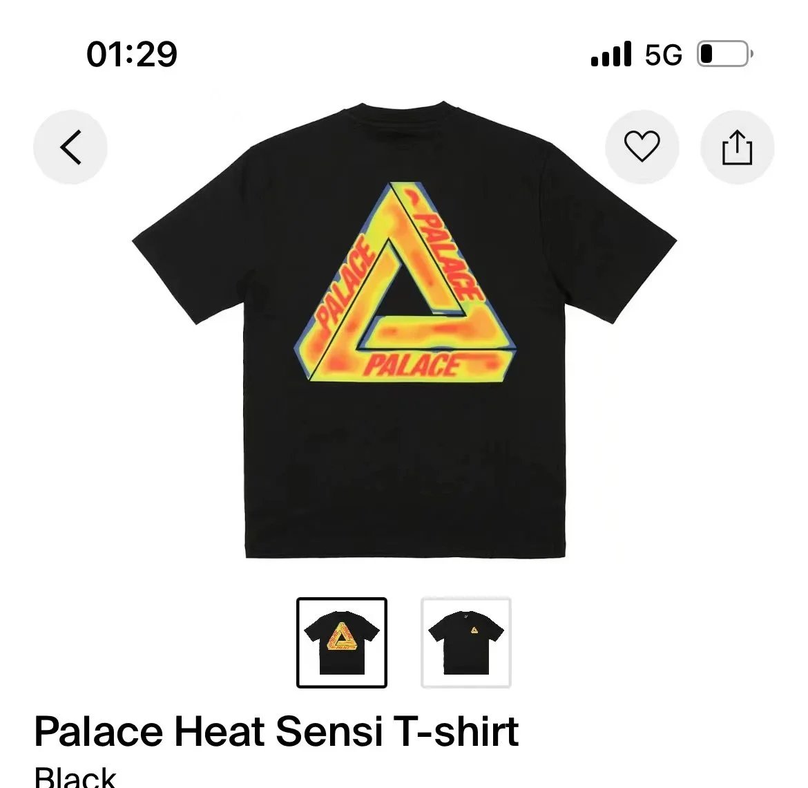Palace Palace Heat Sensi T-Shirt Black Black