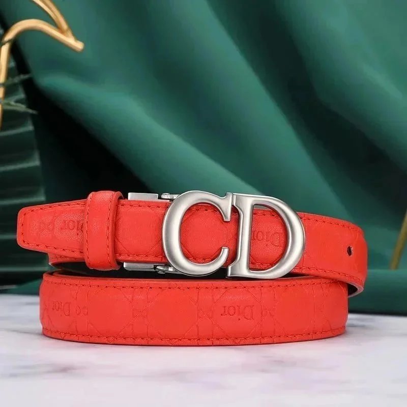Dior Dior Red Leather Belt with CD Buckle Red
