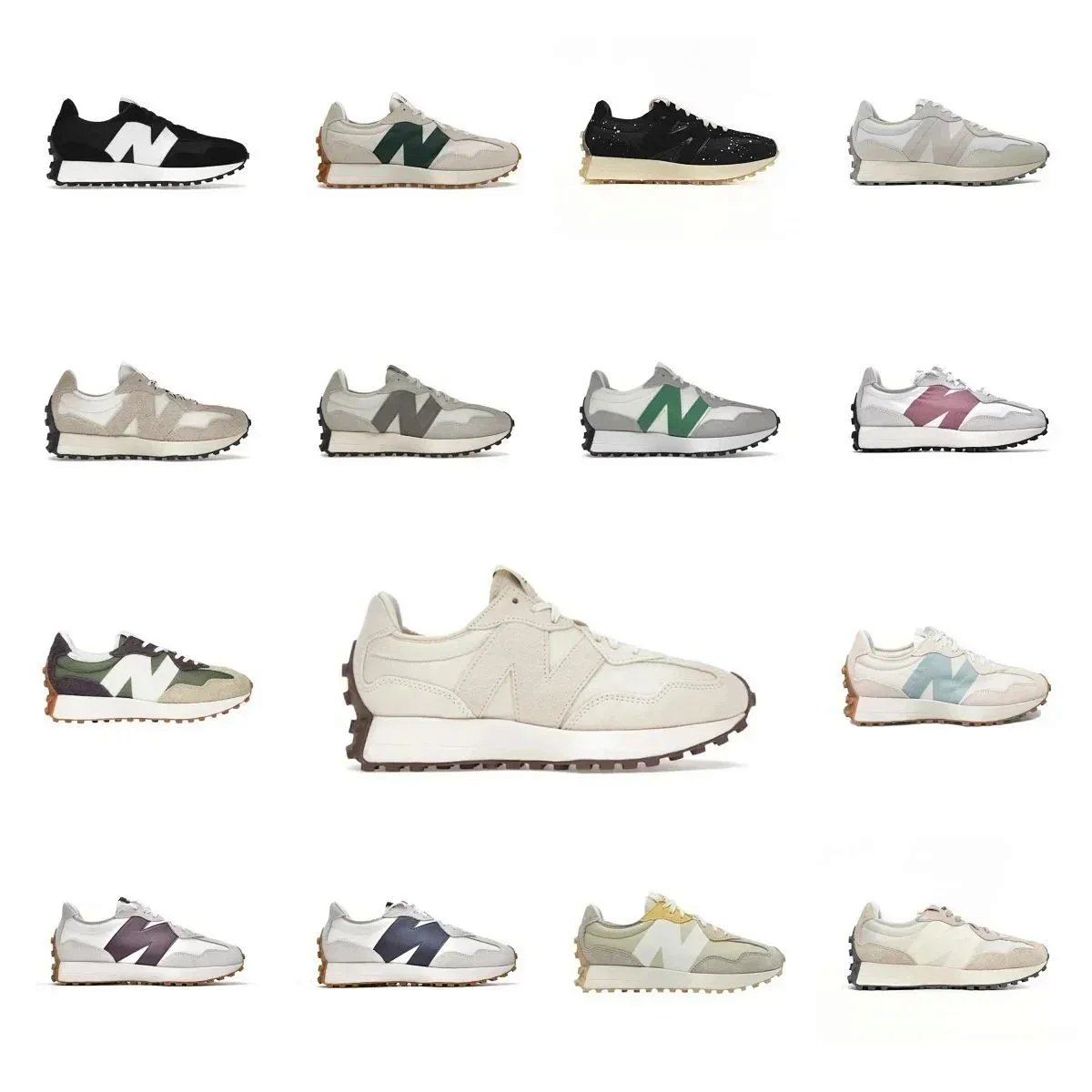 New Balance 327 Beige and Black Sneakers Running Shoes product detail 2 in Litbuy spreadsheet finds