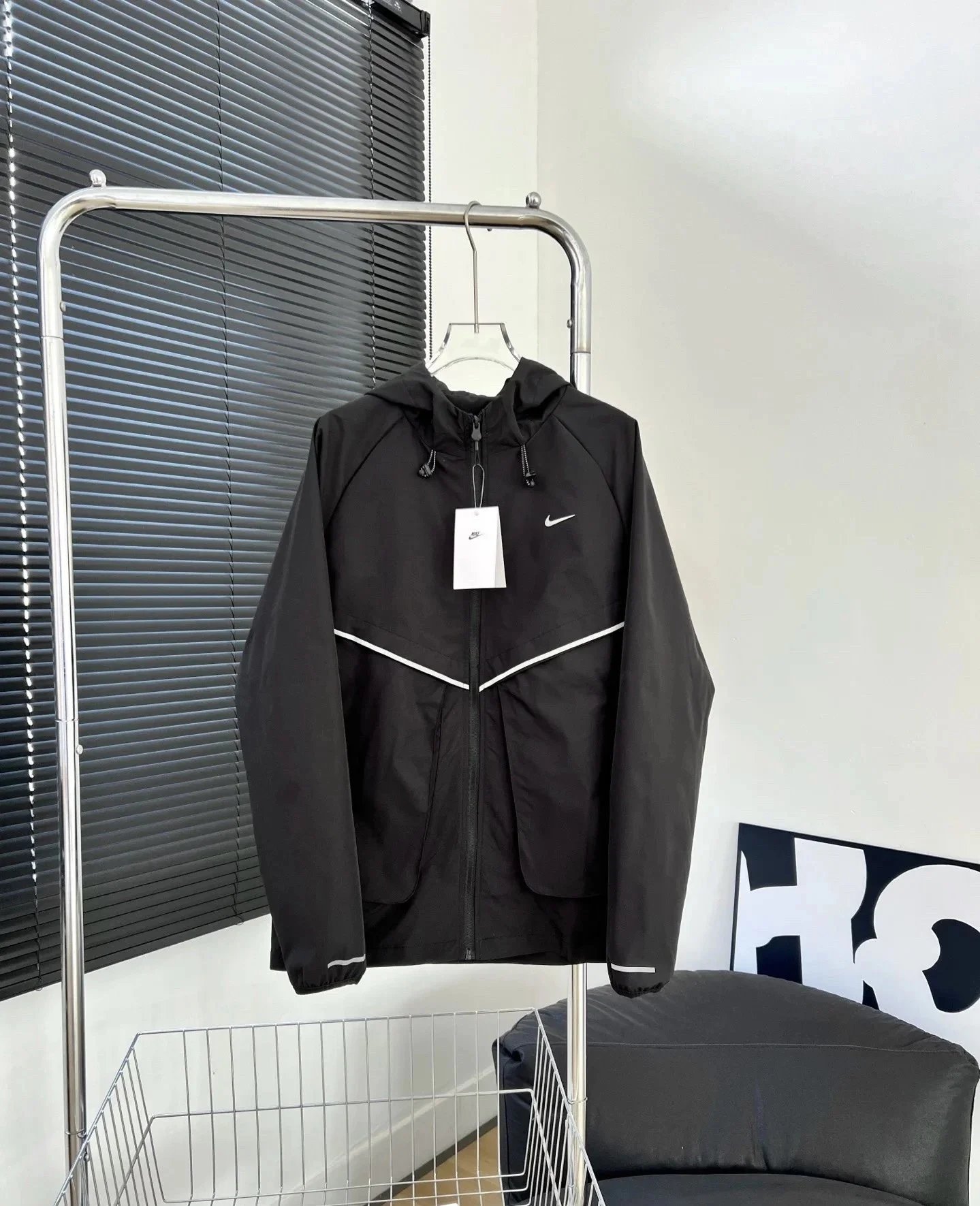 Nike Windbreaker Jacket White Pink Black Light Blue Gray Hooded Sportswear