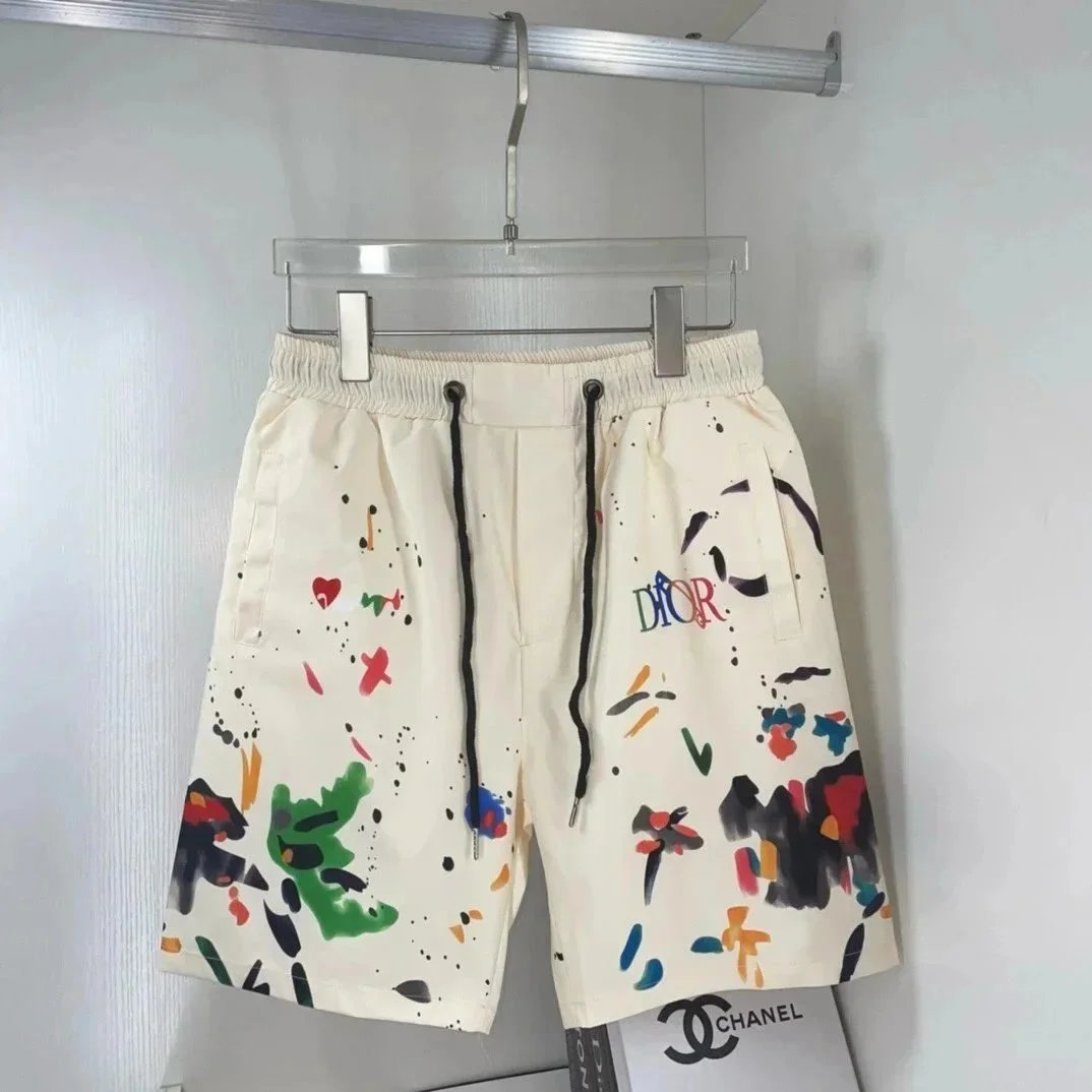 Dior Oblique Print Black White Blue Gradient Sport Shorts
