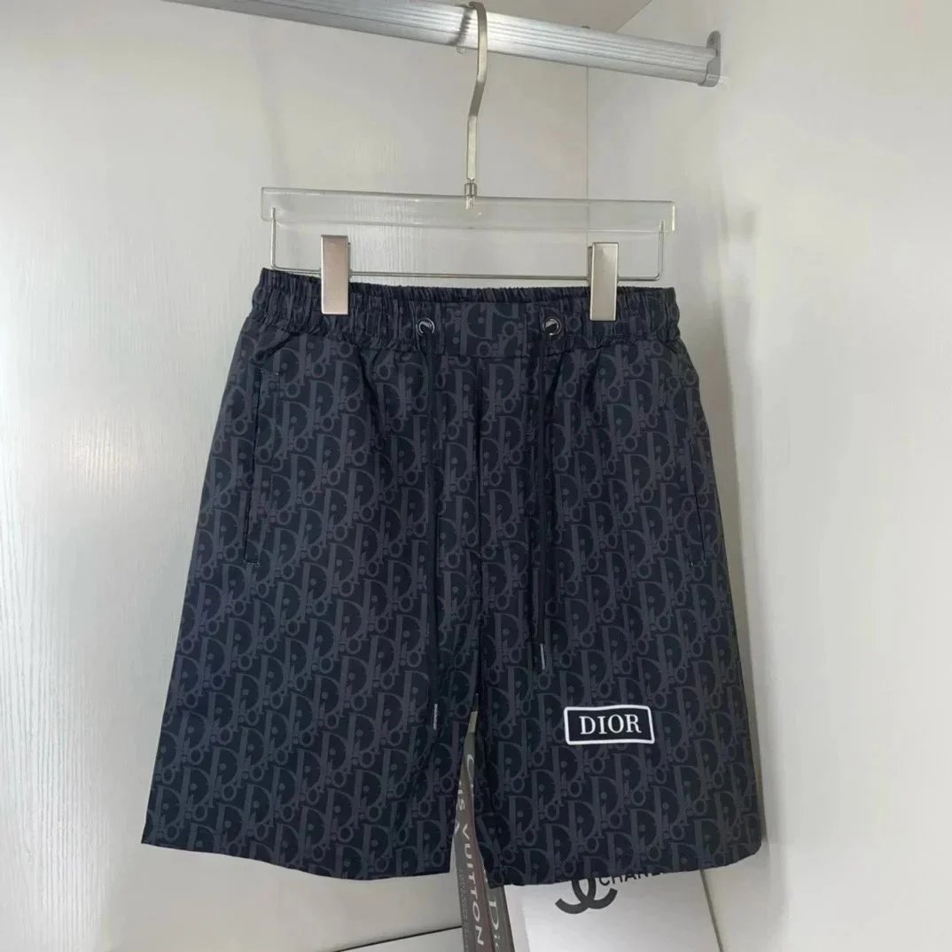 Dior Oblique Print Black White Blue Gradient Sport Shorts