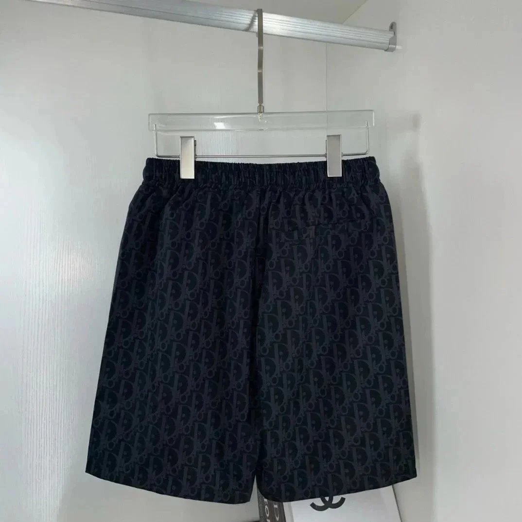 Dior Oblique Print Black White Blue Gradient Sport Shorts