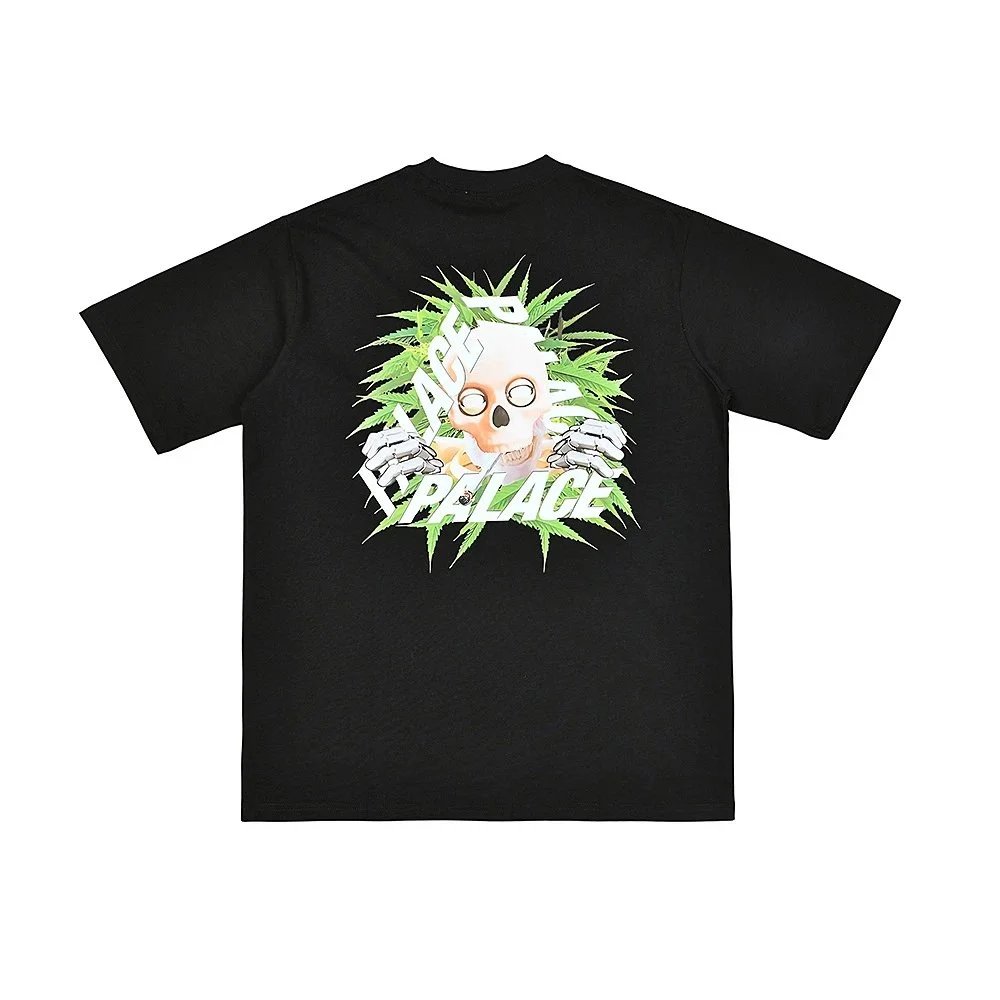 Palace Palace Skateboards Skull & Cannabis Leaf T-Shirt Black
