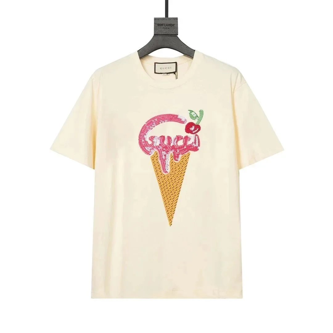 Gucci Ice Cream Print T-Shirt in 28 Ivory