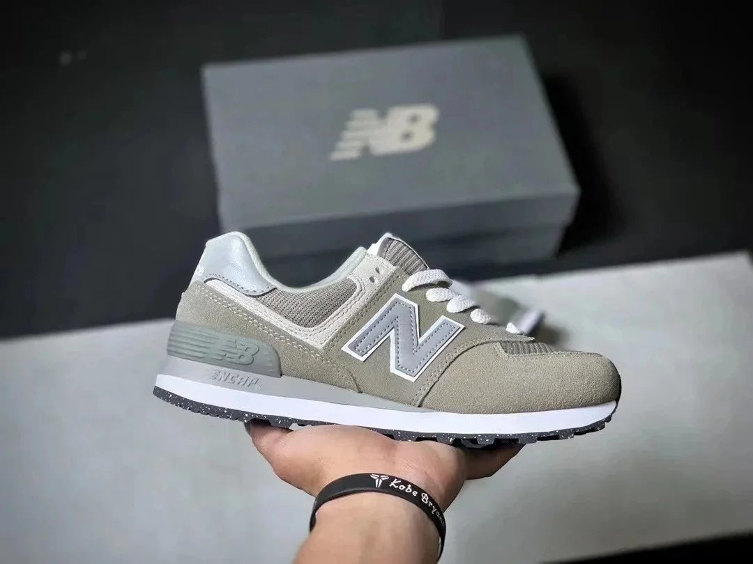 New Balance 574 Gray Navy Red Sneakers - 4