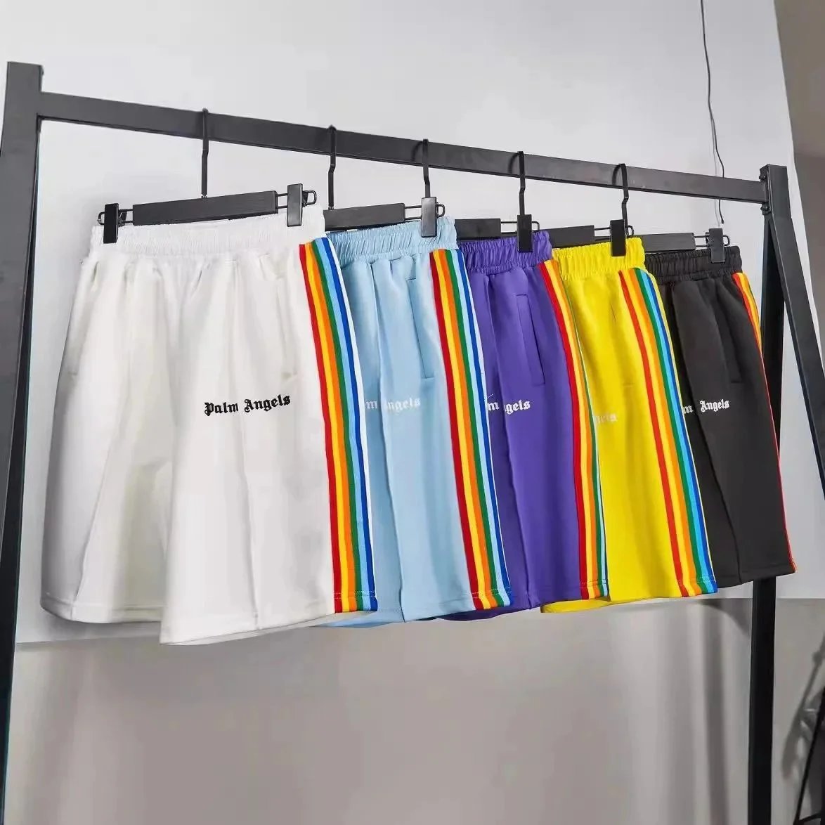 Palm Angels Track Shorts Purple Blue Yellow Black Red Sporty