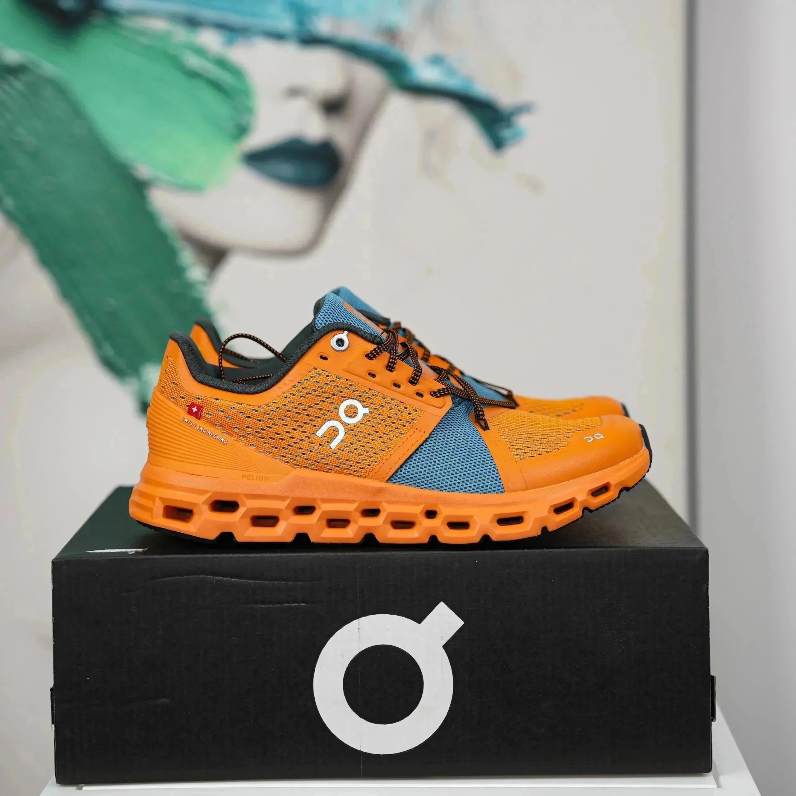 On On Cloud X Orange & Blue Running Sneakers Orange