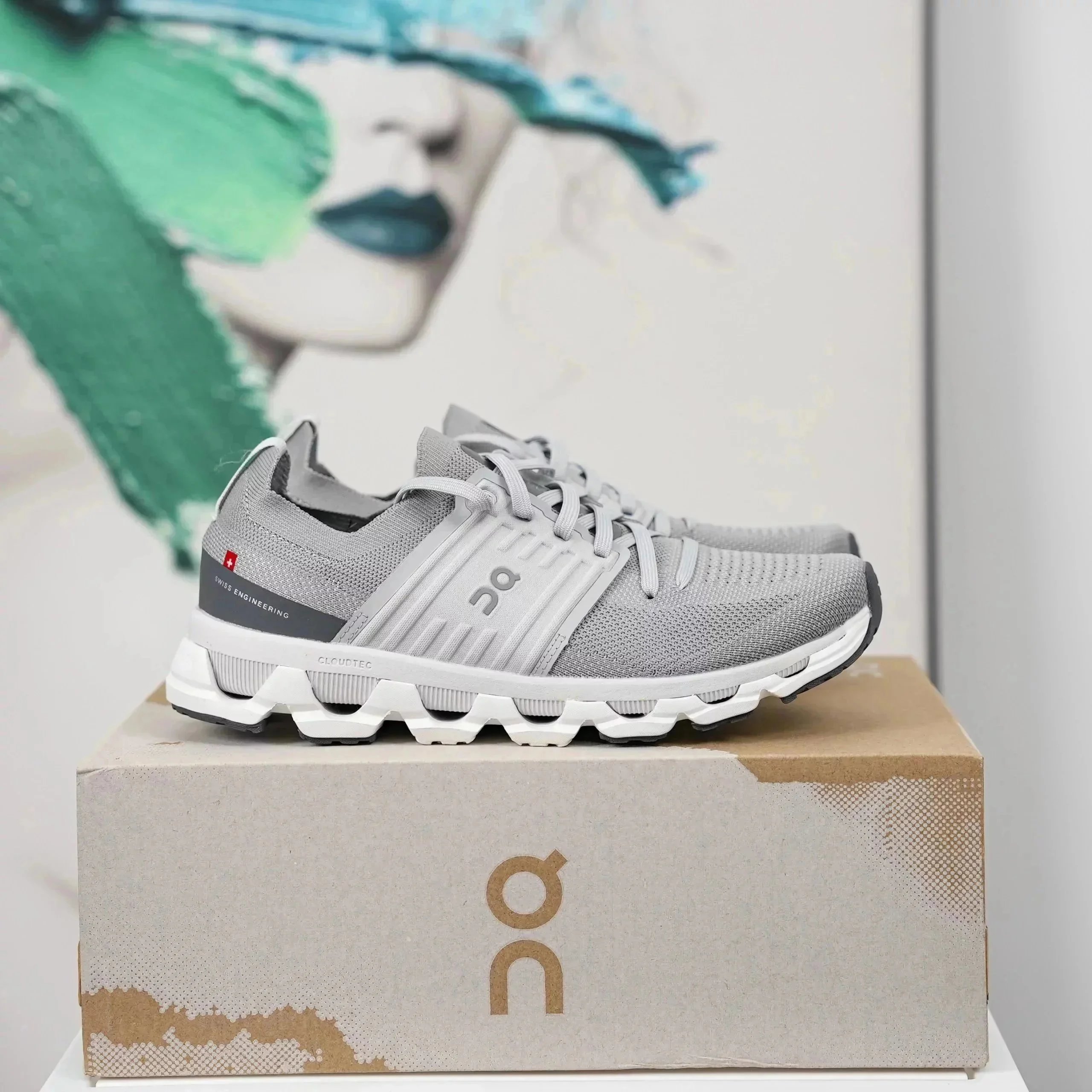 On On Cloudflow Grey Running Sneakers Grey