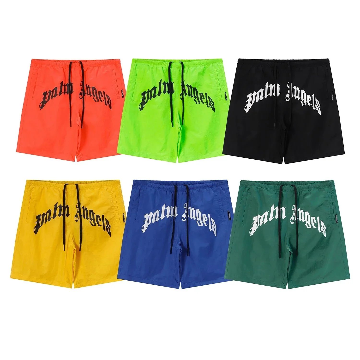 Palm Angels Track Shorts Purple Blue Yellow Black Red Sporty
