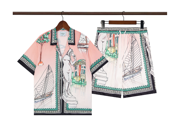 Casablanca Sailing Print Silk Set Pink Multicolor Casual Set product listing in Litbuy spreadsheet finds