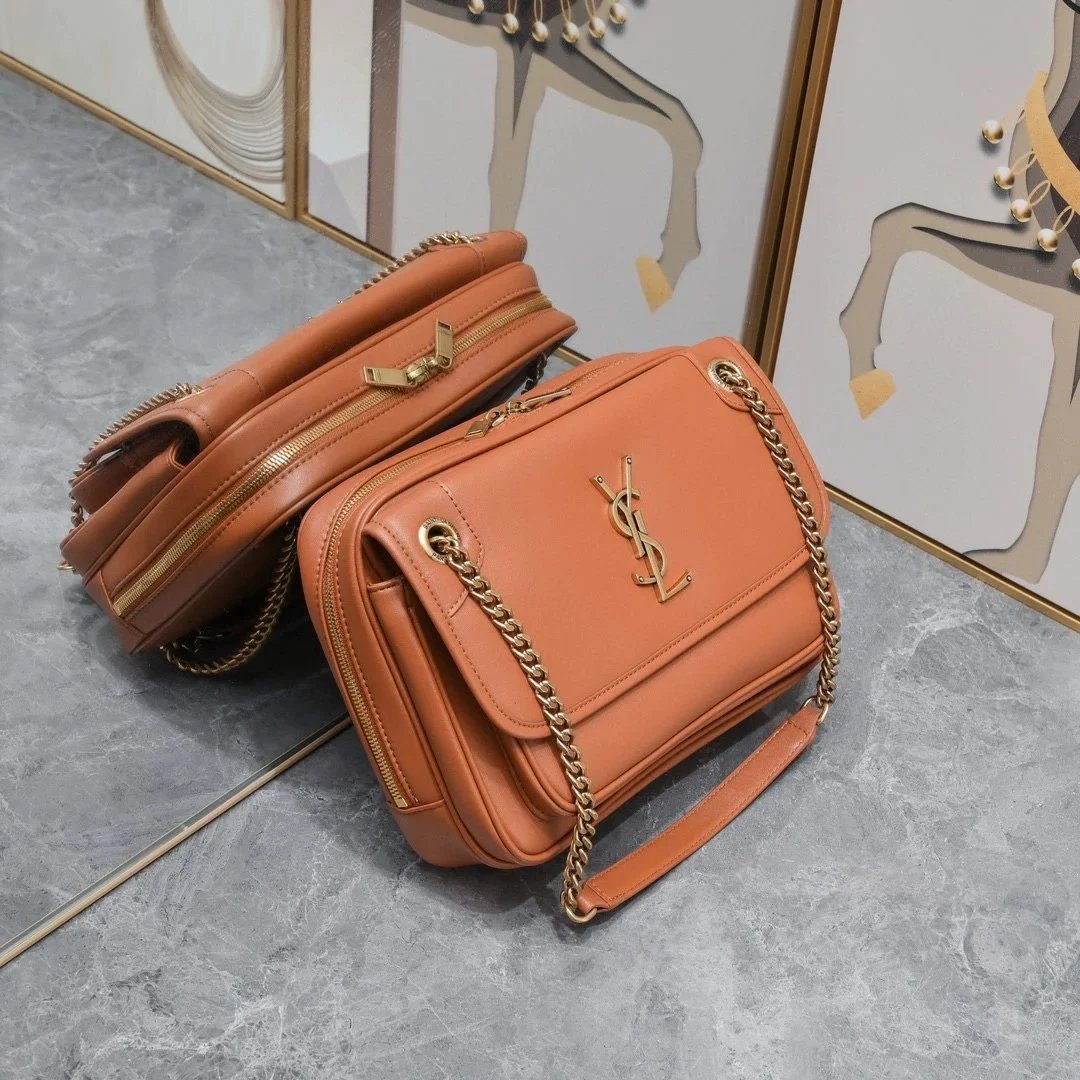 Saint Laurent Shoulder Bags Chain-Strap Flap — 40