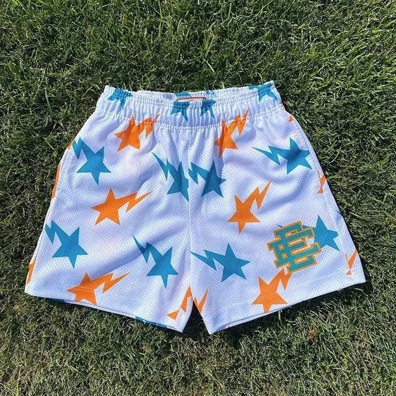 Mesh Shorts Assorted Patterns Star Cloud Print Sporty
