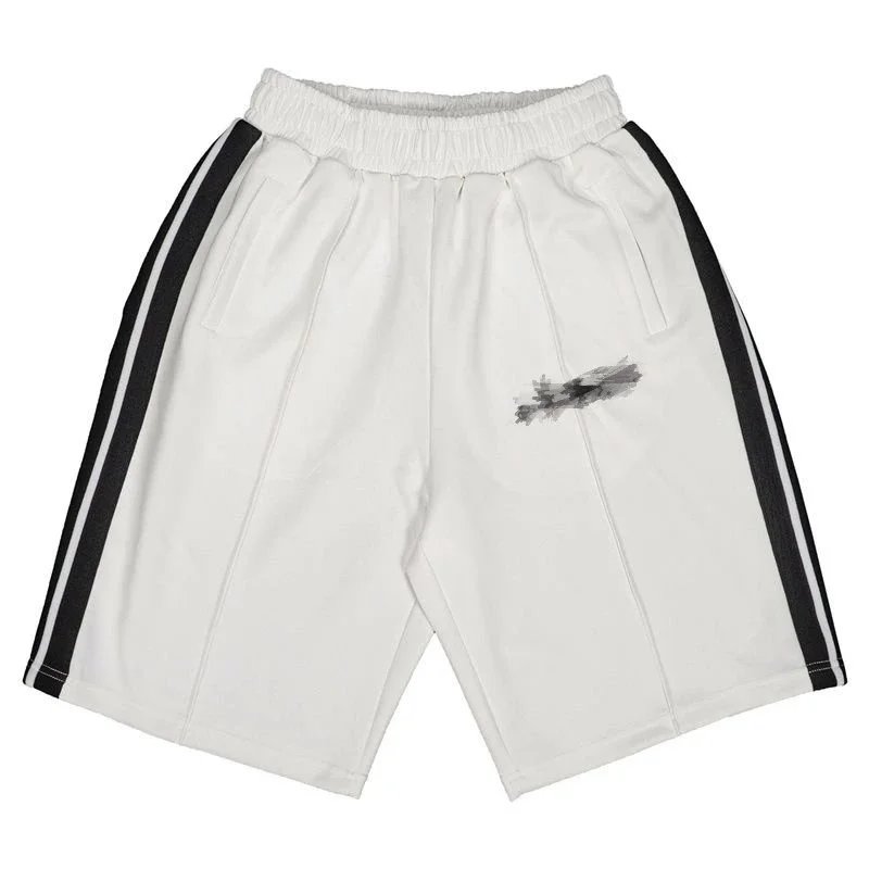 Rainbow Stripe Side Panel Elastic Waist休闲 Shorts