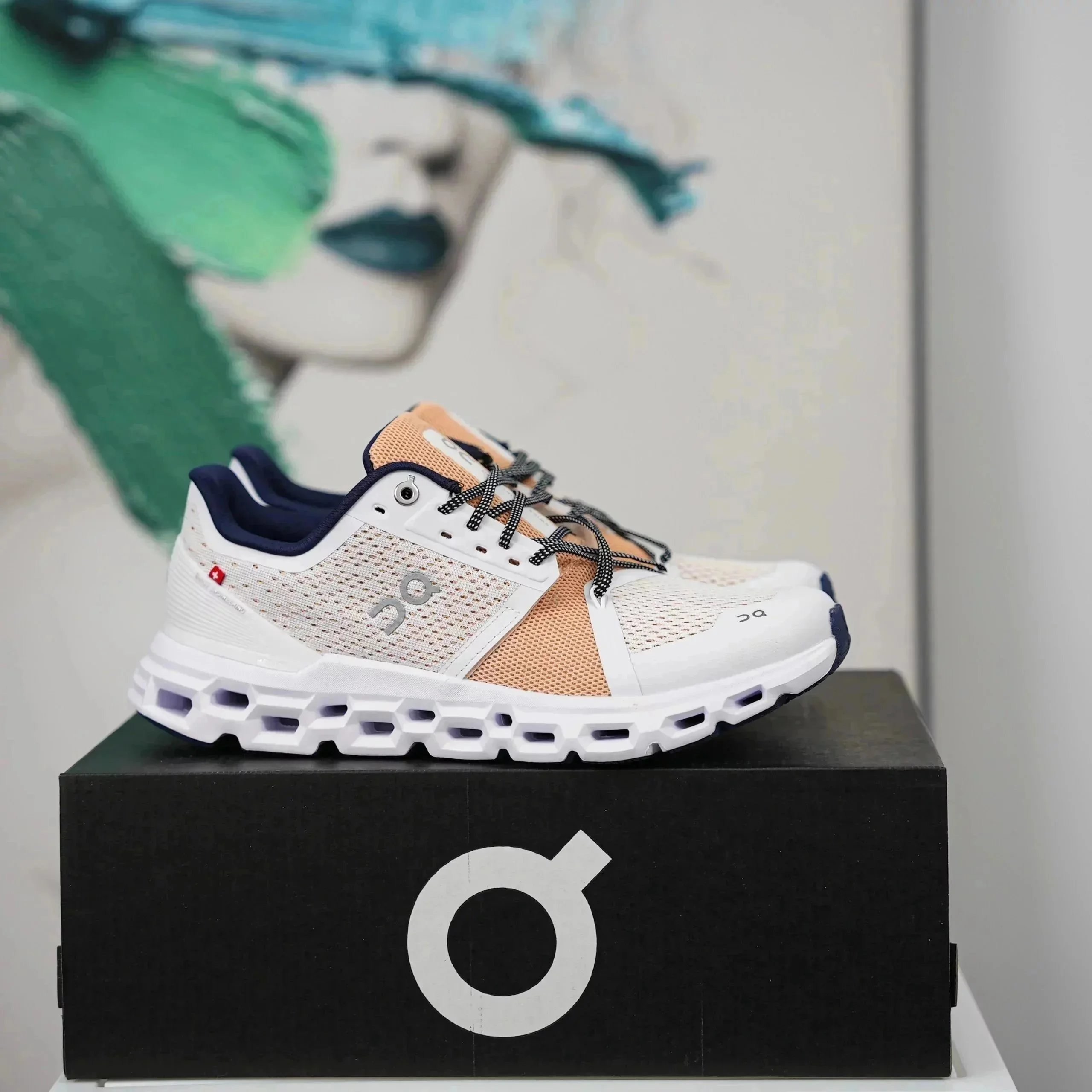 On On Cloud X Running Shoes in White and Peach White