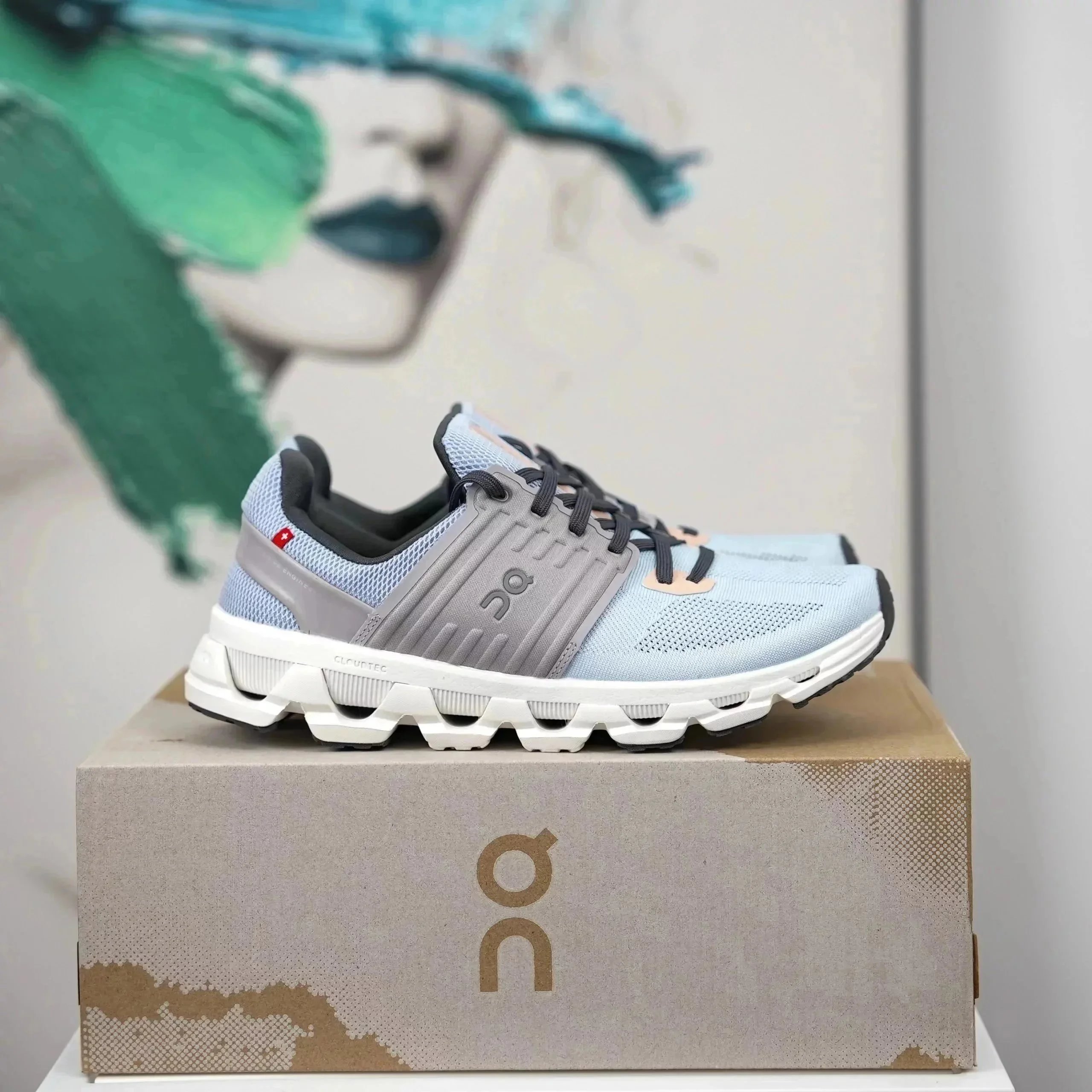 On On Cloud X Sneakers in Light Blue/Grey Colorway Blue