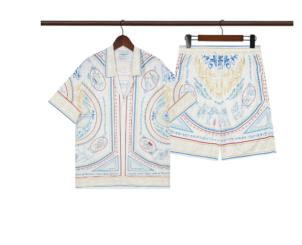 Casablanca Printed Short-Sleeve Shirt and Shorts Set Multicolor Casual Set product listing in Litbuy spreadsheet finds